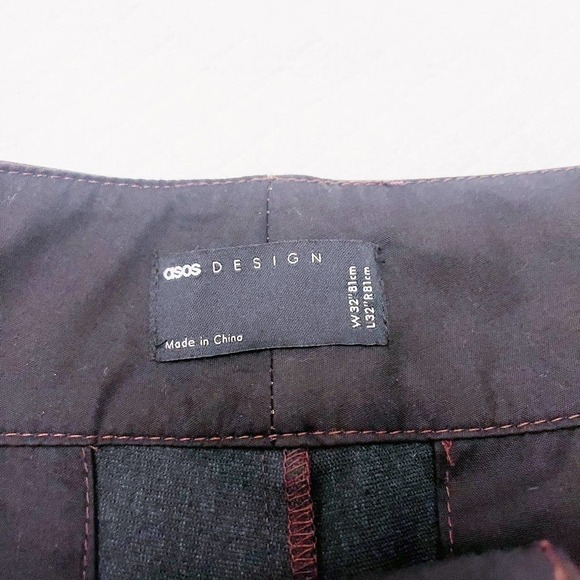 ASOS Oxblood Deep Red Faux Leather Slack 32 x 32 - Picture 3 of 8